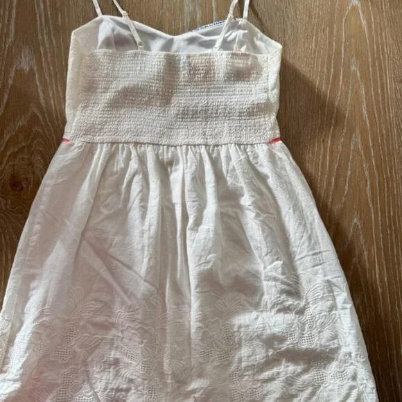 Flying Tomato white 100% cotton scalloped edge spaghetti strap mini dress m, nwt - Picture 5 of 5